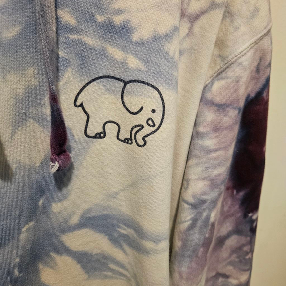 Women's Ivory Ella Tie-Dye Hoodie XL White Blue Purple - Picture 4 of 8